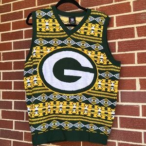 Green Bay Packers Ugly Sweater Vest Large